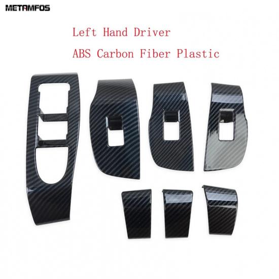 Window Lift Switch Cover Trim For Mazda CX-30 CX30 - 2024 2025 Carbon Fiber Interior Armrest Frame Car Accessories