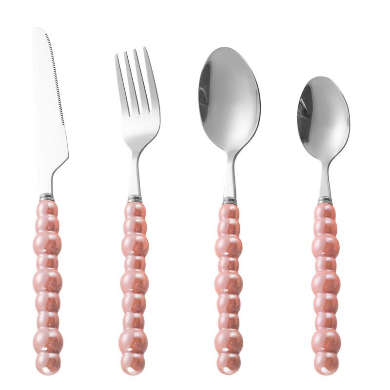 Abay Elegant Stainless Steel Dinner Forks with Pearl Handle