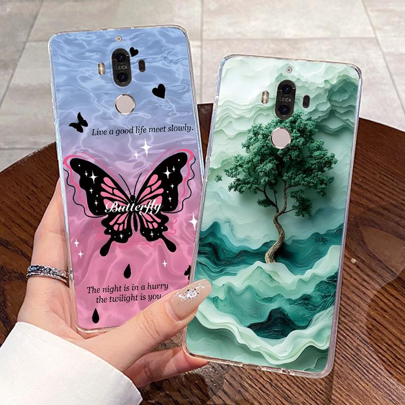 Jelly Casing For Huawei Mate 9 Coque Funda Clear Silicone Soft TPU Back Cover Cute Cat Rabbit Heart Protective Case Capa