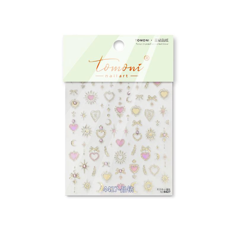 Crystal Diamond Nail Art Stickers - Heart, Star, Moon & Bow Designs