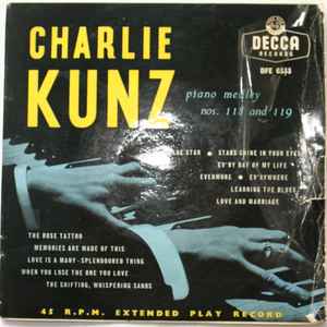 

7inch Record CHARLIE KUNZ Charlie Kunz Piano Medley Nos.118 A DFE6333 Decca 1958 UK Jazz Used