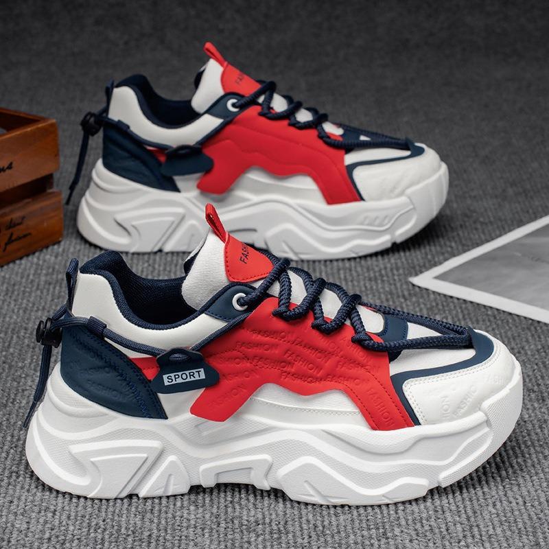Shoes Men's Shoes Autumn New Breathable Mesh Shoes Men's Trendy Versatile Thick-soled Heightening Casual Sports Shoes