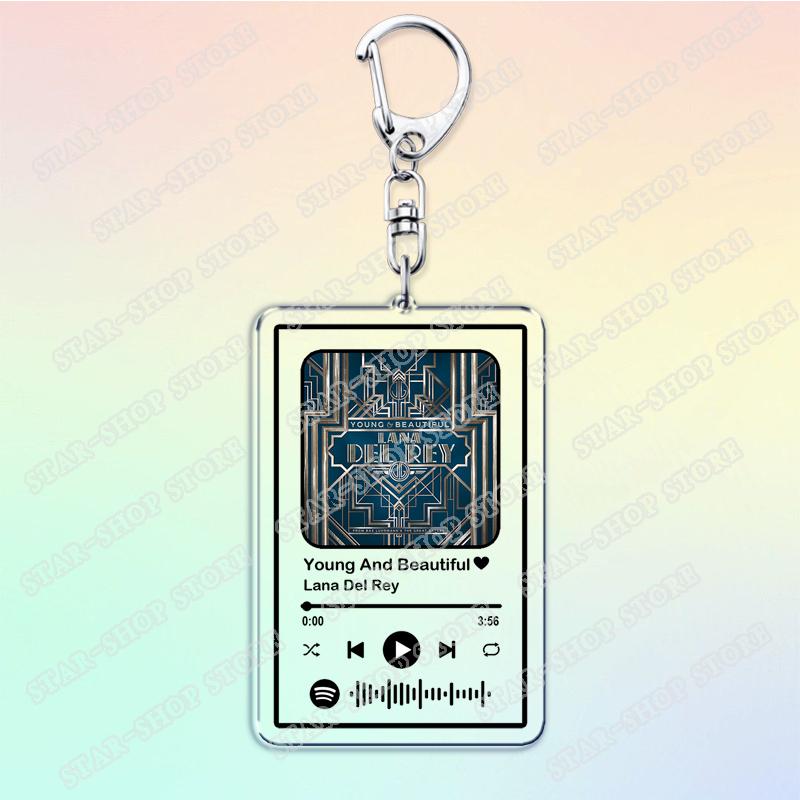 

Lana Del Rey Songs Keychains for Women Accessories Bag Young and Beautiful Video Games Brooklyn Baby Keyings Jewelry Fans Gifts