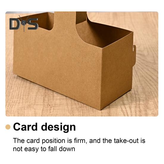 10 szt. Jednorazowy Pojemnik na Napoje na Wynos 2 lub 4 Kubki Kartonowy Uchwyt na Kubki z Uchwytem Pudełko do Przenoszenia Napojów Gorących lub Zimnych do Dostawy Jedzenia na Wynos