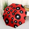 1pc Christmas Halloween Present: Automatic Folding Umbrella with 8 Reinforced Ribs for Stability, Fashionable Vinyl Record Pri