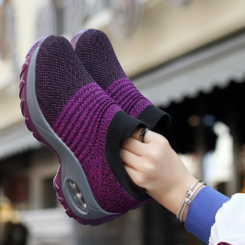Women Platform Shoes Flexibility Casual Sneakers Fashion Knited Sock Breathe Comfort Walking Shoe Loafers Non-slip Plus 35-44