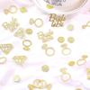 100 Pcs Golden Bride To Be Bachelorette Party Table Confetti, Diamond Ring Table Decor for Wedding Bridal Shower Engagement Party