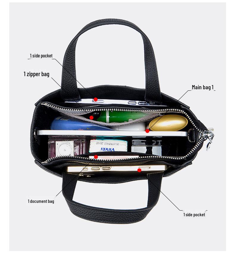 Genuine Leather Fashion Crossbody Bag - Women's Small Square Shoulder Tote