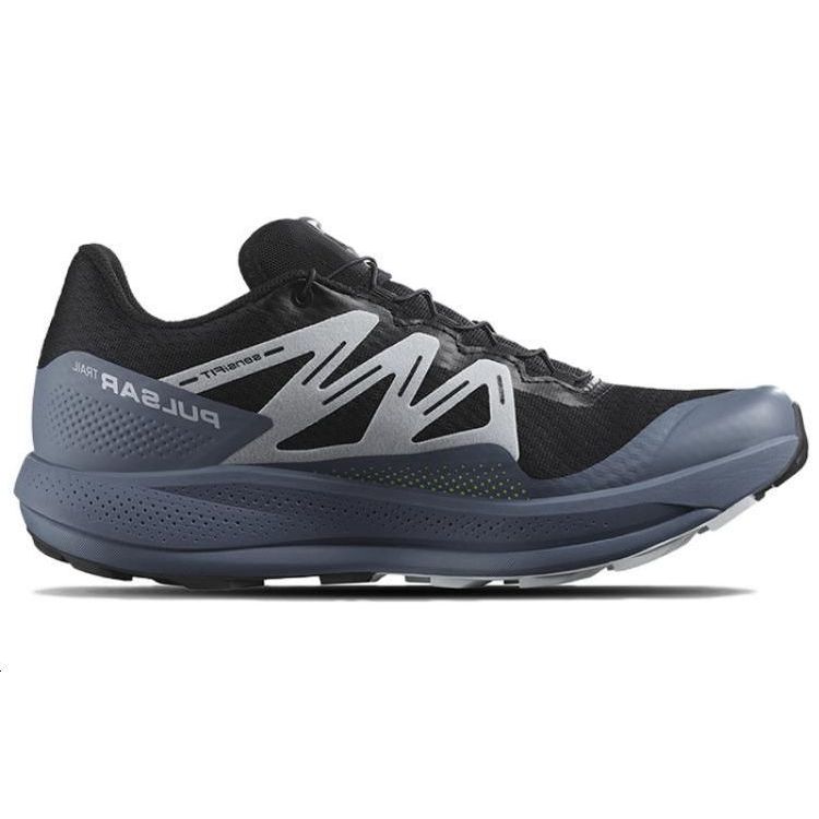 Salomon Trail Running Shock Absorbing Breathable Fabric Non-Slip Durable Lightweight Low-Top Trail Running Shoes Men Sneakers Black Gray 472100