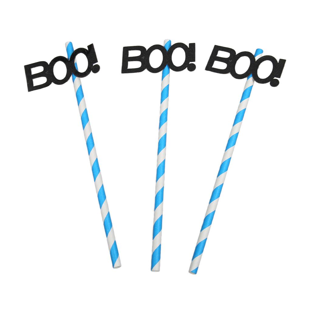 40PCS Halloween Paper Straws Thick Durable Beautiful Cute Paper Drinking Straws for Halloween Party