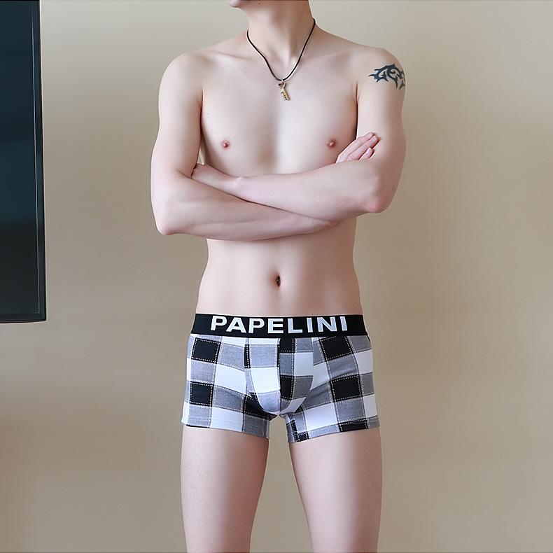 Men's Underwear Cotton Plaid Plus Size and Oversized Underwear