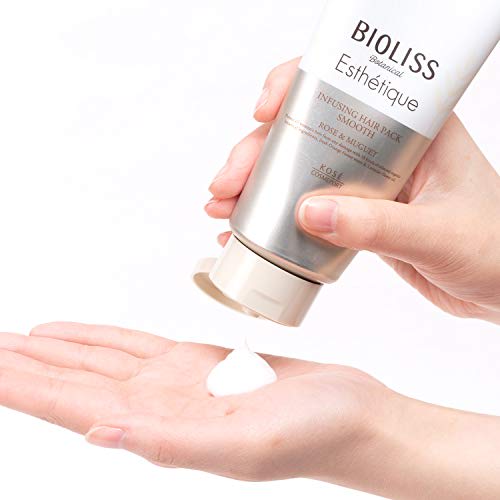 SALON STYLE KOSE Biolis Botanical Esthetique Infusing Hair Pack (Smooth) (Smooth and curly) Frizz Dry Damage Care Treatment Rose & Muguet 200g (x 1)