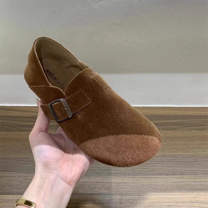 Fashion SUOJIALUN 2024 Autumn Women Flat Shoes Fashion Round Toe Slip On Ladies Casual Laofer Shoes Soft Flat Heel Outdoor Boat Shoes