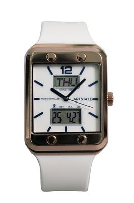 Watch with Date and Day TPU and Long Life [ARTSTATE AS3246] Men's Radio-Controlled Display, Strap, (White)