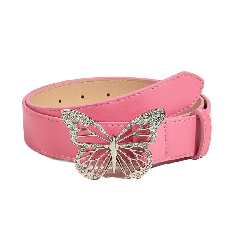 Inlaid Rhinestone Gorgeous Metal Butterfly Buckle Waist Belt For A Vintage Look Inspired