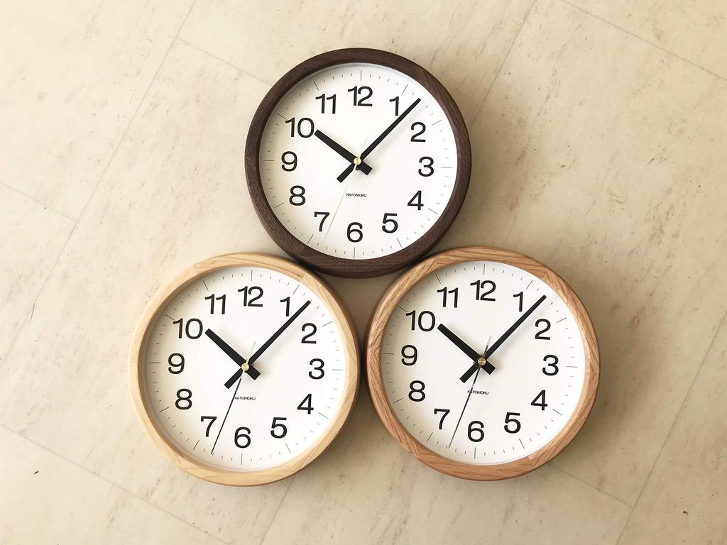 KATOMOKU Muku Clock 16 Oak Wall Clock Continuous Second Hand Radio km-108OA 220mm (SKP Clock)