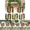Festive 2.7 Meter Christmas Wreath Decoration With Led Lights In Gold And Red For Holiday Cheer