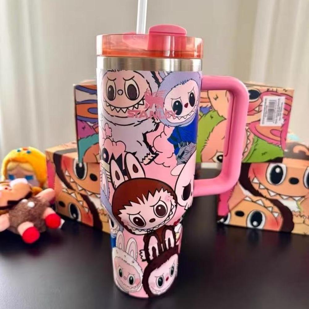 

40 унцій Автомобільна чашка, Дитяча, Мила та Високоцінна Унісекс Крижана чашка, Термос з нержавіючої сталі 304 40oz