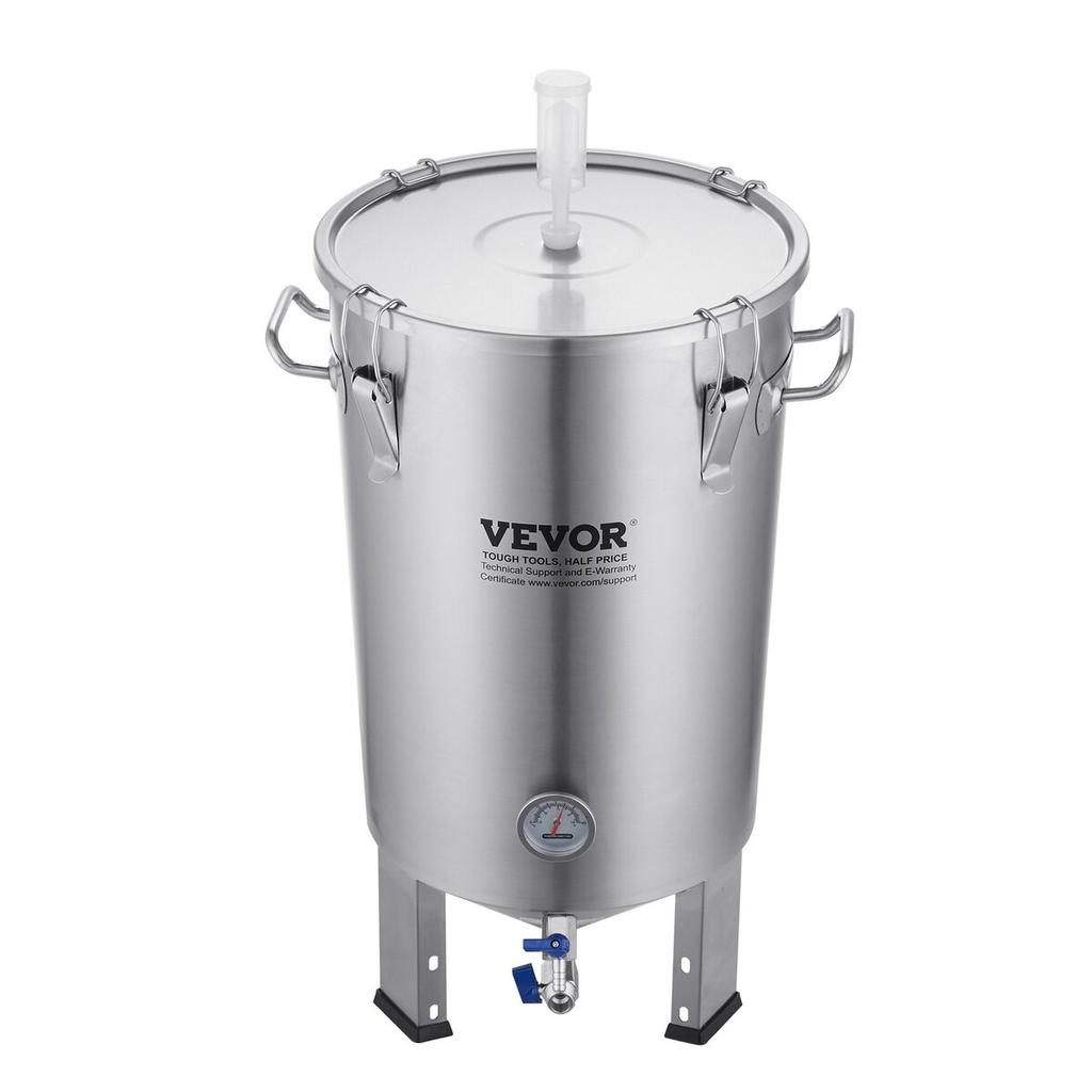 304 Stainless Steel Kettle, 30L Beer Brew Fermentor, Brew Bucket Fermentor for Brewing, Home Brewing Supplies with Base, Kettle Stock Pot Includes