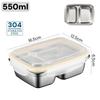 304 Stainless Steel Bento Lunch Box for Kids and Adults, Leak-Proof Lunchbox, Food Meal Prep Storage Container Dishwasher Safe