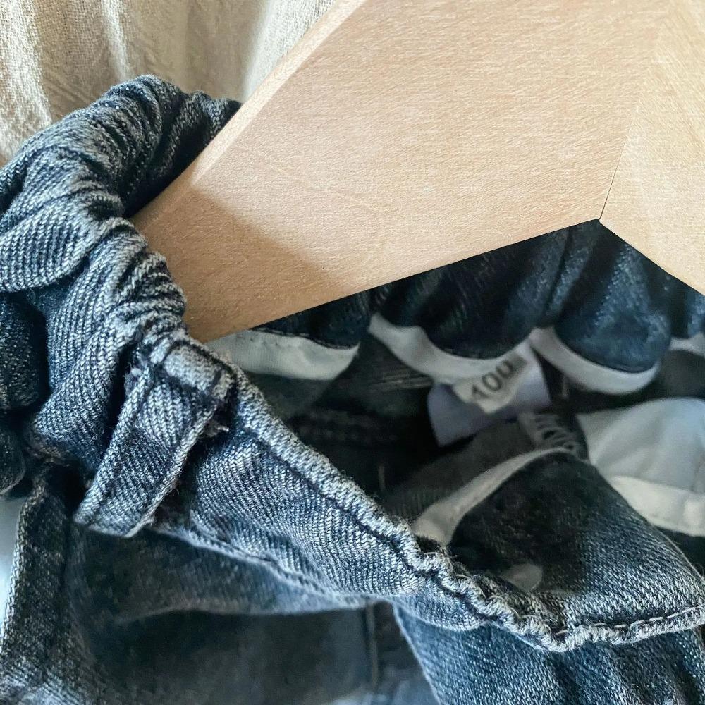 Spring Girl Baby Patch Love Jeans Retro Boy Children Pockets Casual Pants Loose Kid Cotton Trousers Toddler Denim Pants