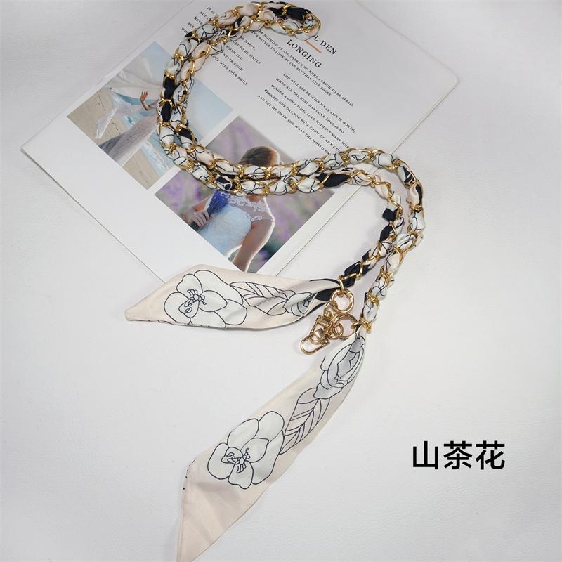 115cm Universal Mobile Phone Wrist Lanyard for Women Girls Silk Scarf Decorative Crossbody Chain Phone Neck Strap Hanging Cord