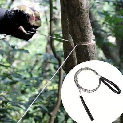 1 Stück tragbare Drahtsäge aus Edelstahl mit Fingergriff, manuelle Taschenkettensäge für Outdoor-Camping, Wandern, Überleben