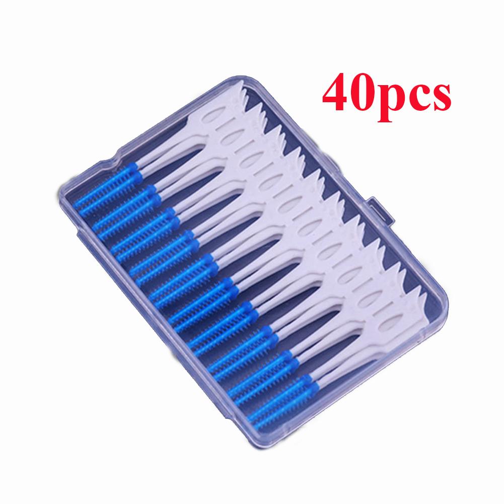 40~150Pcs Silicone Interdental Brush Disposable Dental Floss Picks Cleaning Between Teeth Soft Hilo Dental Brace Brush Toothpick