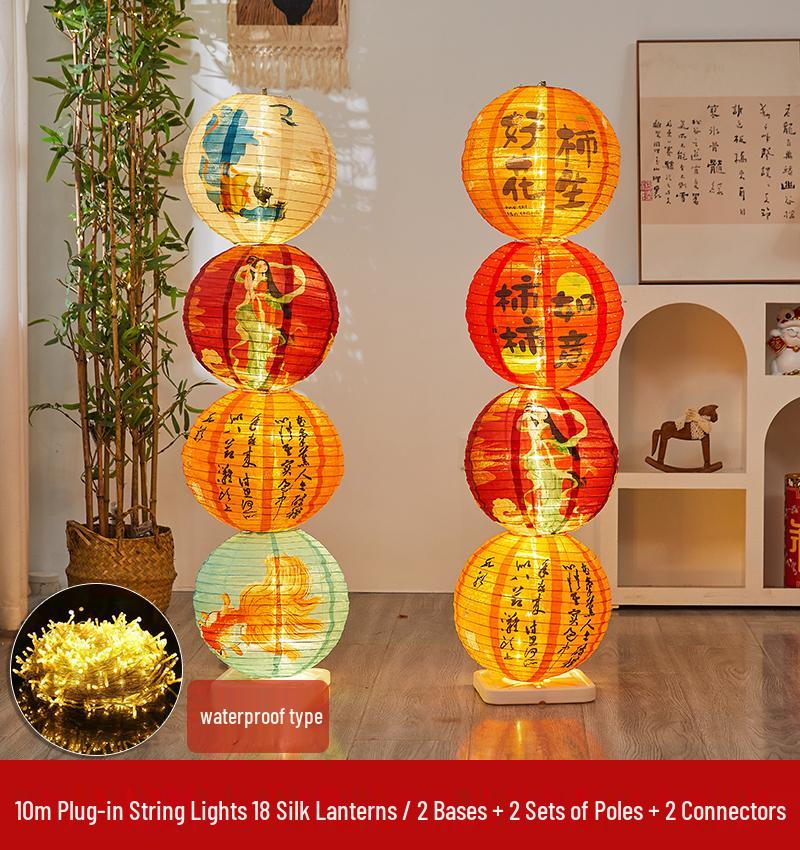 Waterproof Silk Lantern for Outdoor Mid-Autumn Festival Decor