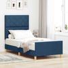 Bed Frame with Headboard Blue 100 x 200 cm Fabric