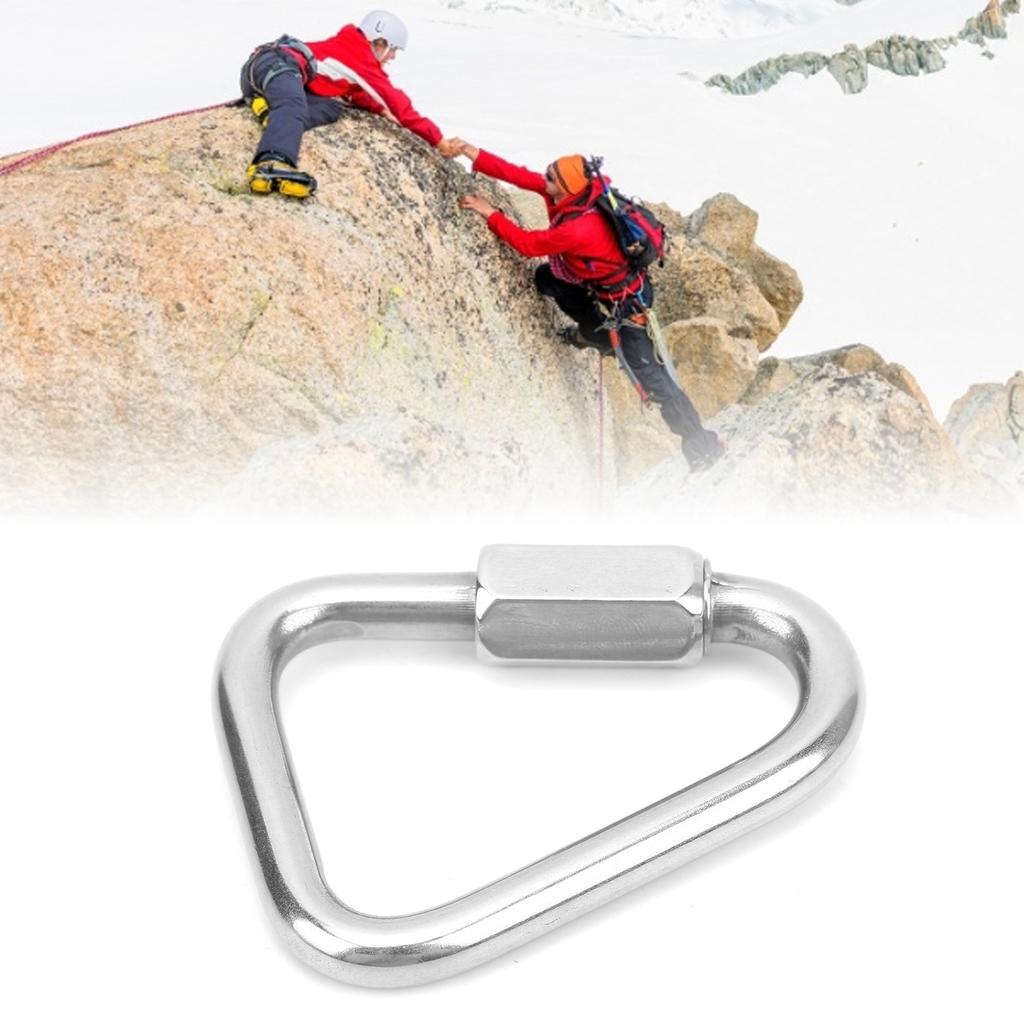 Triangular Quick Link Stainless Steel Triangular Quick Screw Lock Carabiner for Mountaineering