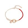 Lucky Lucky Lucky Nafu White Chalcedony Safety Buckle Red Rope Bracelet Women's Personality Life Bracelet Women's Hand Rope