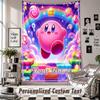 Wall Hanging Tapestry With Custom Name & Text, Kirby Decorative Tapestry For Bedroom