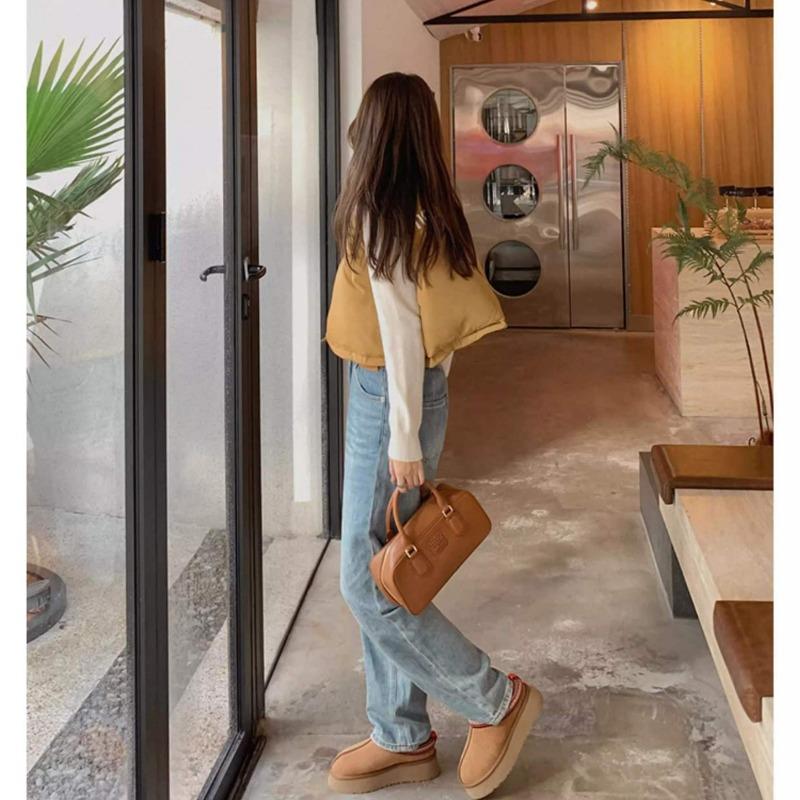 Fleece and Thickened Bag Head Slippers for Women To Wear New Lazy People with Warm Fluffy Shoes