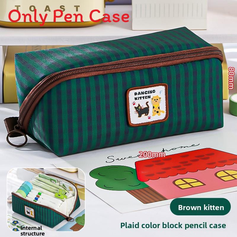 Cartoon Large Capacity Prism Grid Pen Case With Cute Dopamine Design For Students And Office Use