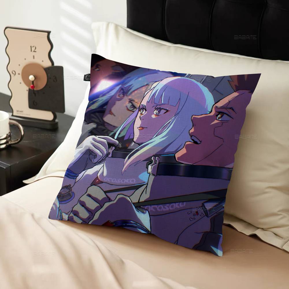Anime C-Cyberpunk E-Edgerunners Pillow Cover Sofa Cushion Cover Home Room Decoration Children Gift