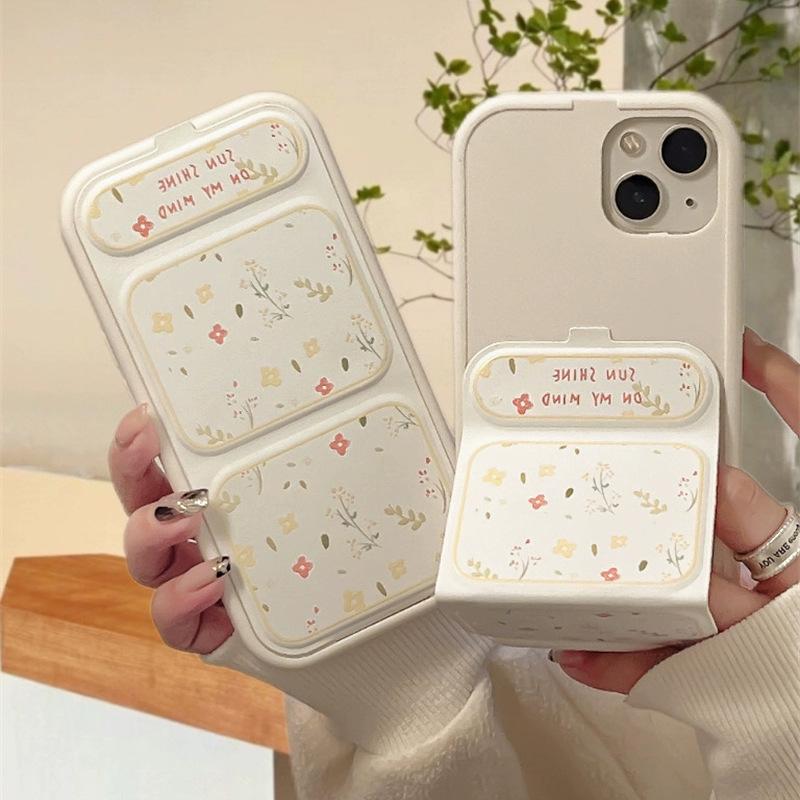 Ins Yellow Small Floral Folding Bracket Suitable for IPhone 16 Promax Phone Case Apple 15/14/13