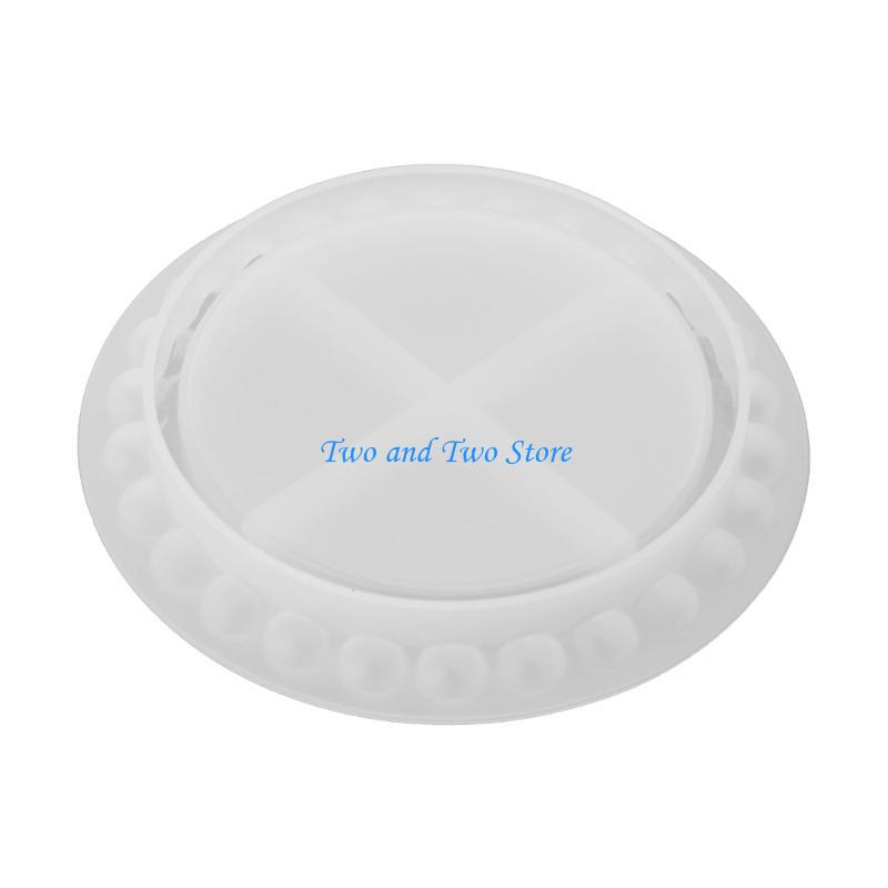 HX6F Round Bead Table Tray Silicone Mold Epoxy Resin Fruit Plate Mat Mold