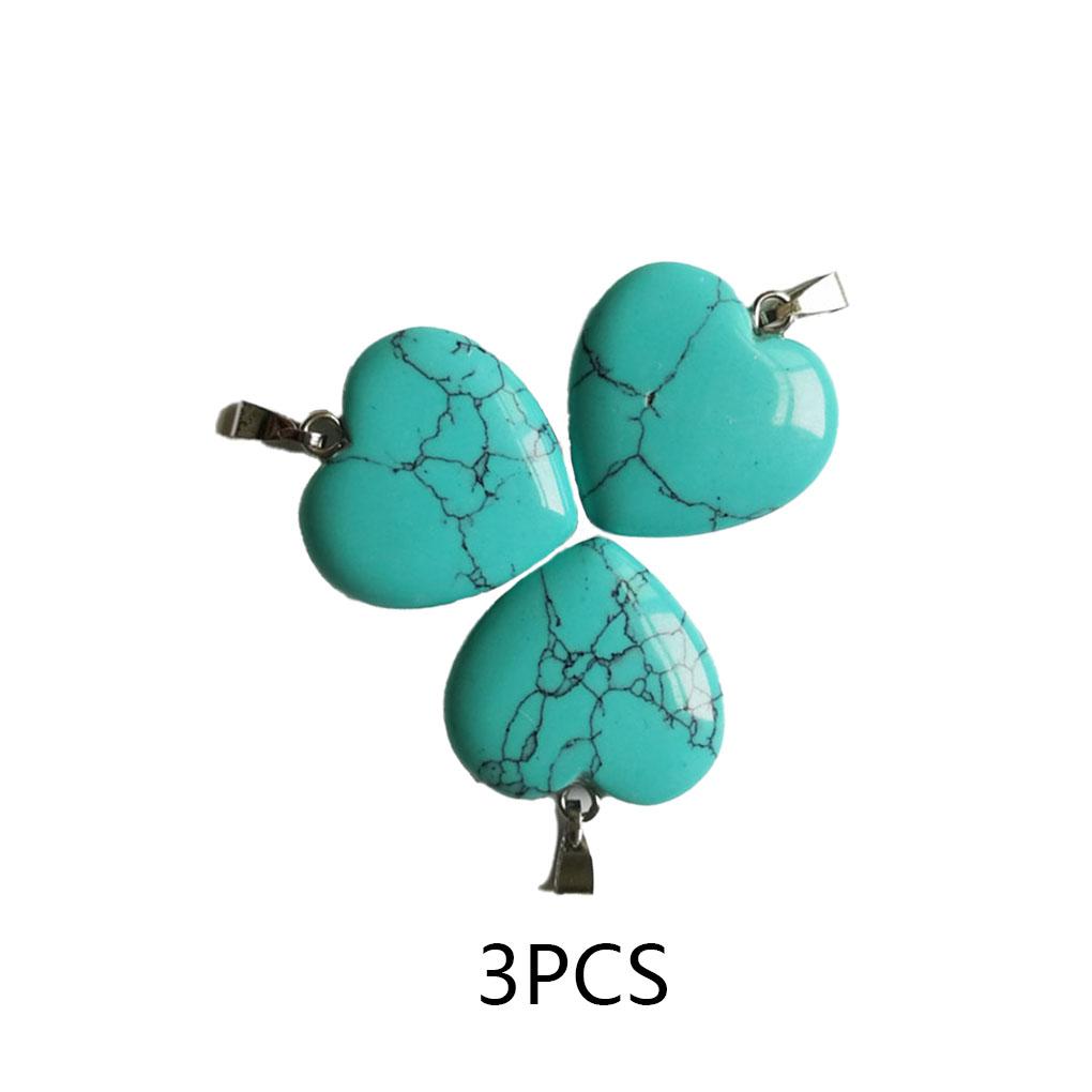 Pack of 3 Necklace Pendants Heart Fashion Jewelry Homemade DIY Decoration Ornament Finding Handicraft Accessories Woman