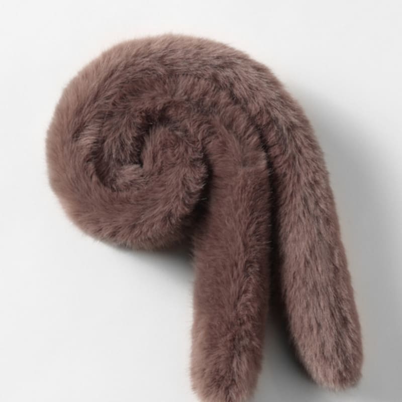 LALA Fur Scarf Petite-Cocoa