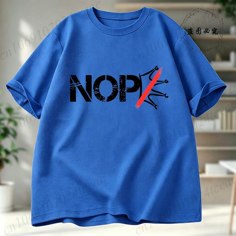 Summer Funny Nope No Kings Unisex Unisex Tshirt Short Sleeve Tee Clothing Casual Hip Hop Streetwear Fashion Trendy Tees Tops