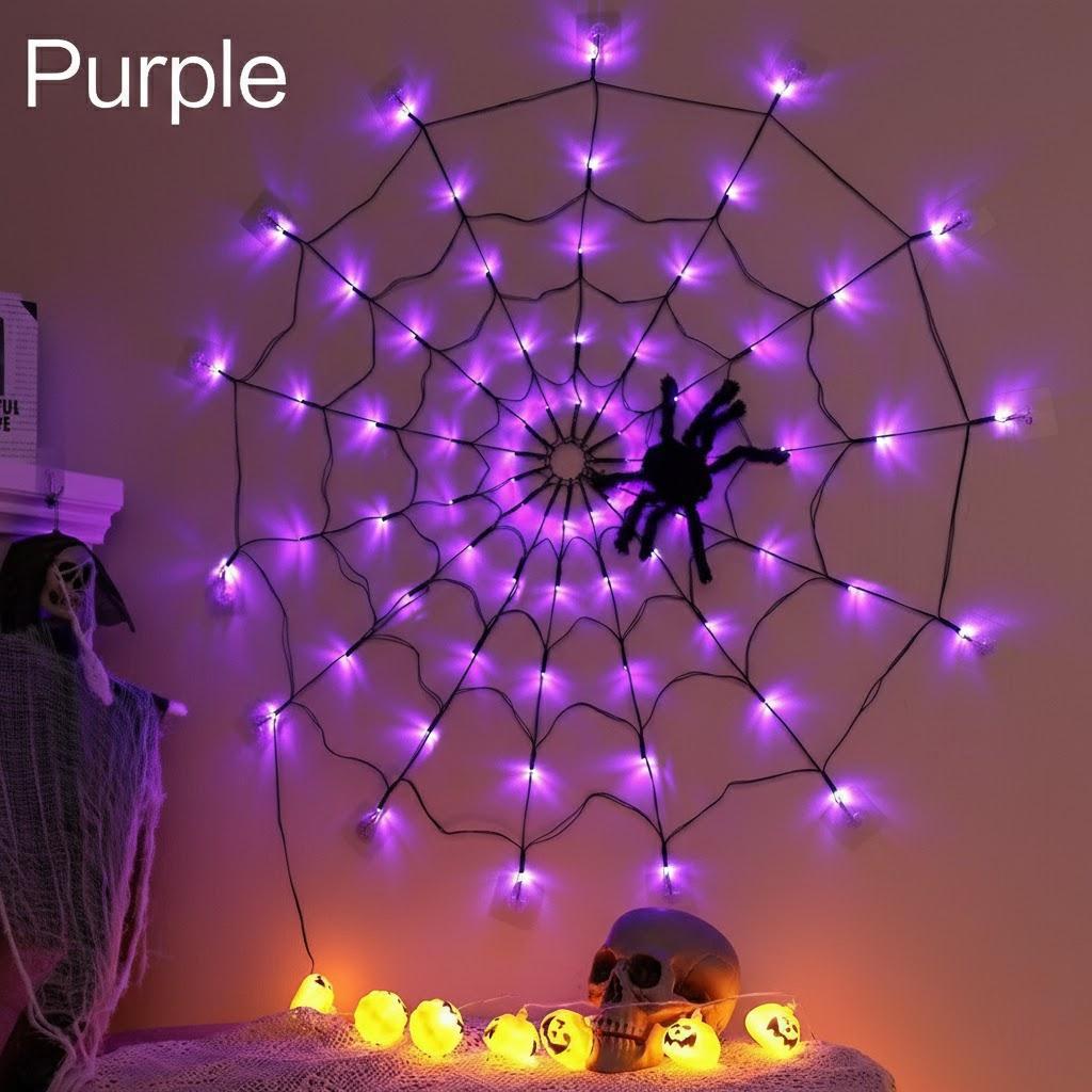 

Creative Spider Web Decorative Lights for Festive Parties Must Have Enchanting Ambience LED String Lights фіолетовий