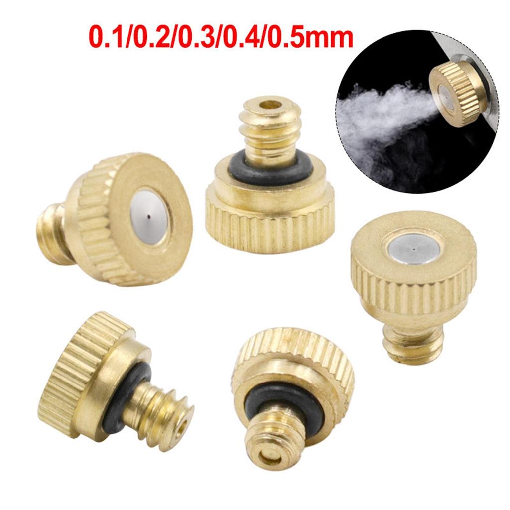 20x Brass Misting Nozzles, Water Mister Parts Nozzles for Patio Misting System Outdoor Cooling System