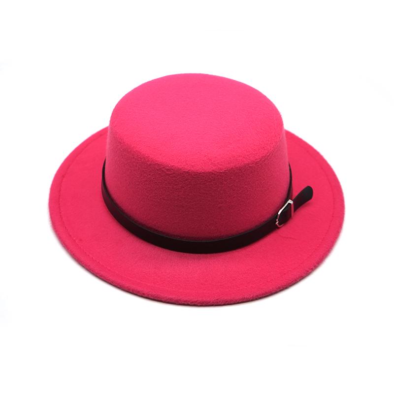 Ny Filthatt Herre Fedora-hatter med Belte Dame Vintage Trilby-luer Ull Fedora Varm Jazzhatt Chapeau Femme filt Panamahatt