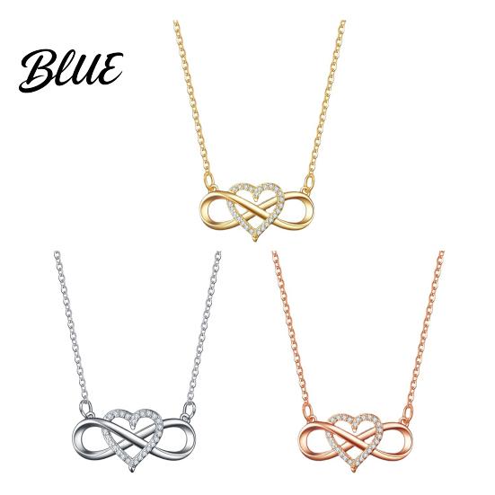 Infinity Symbol Necklace Heart for Women Cubic Zirconia Love Dainty