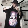Crop Tops Women T-shirts Y2k Short Sleeve Gothic Printing Tee Summer Grunge Aesthetic Clothing Harajuku Anime Vintage OverSize
