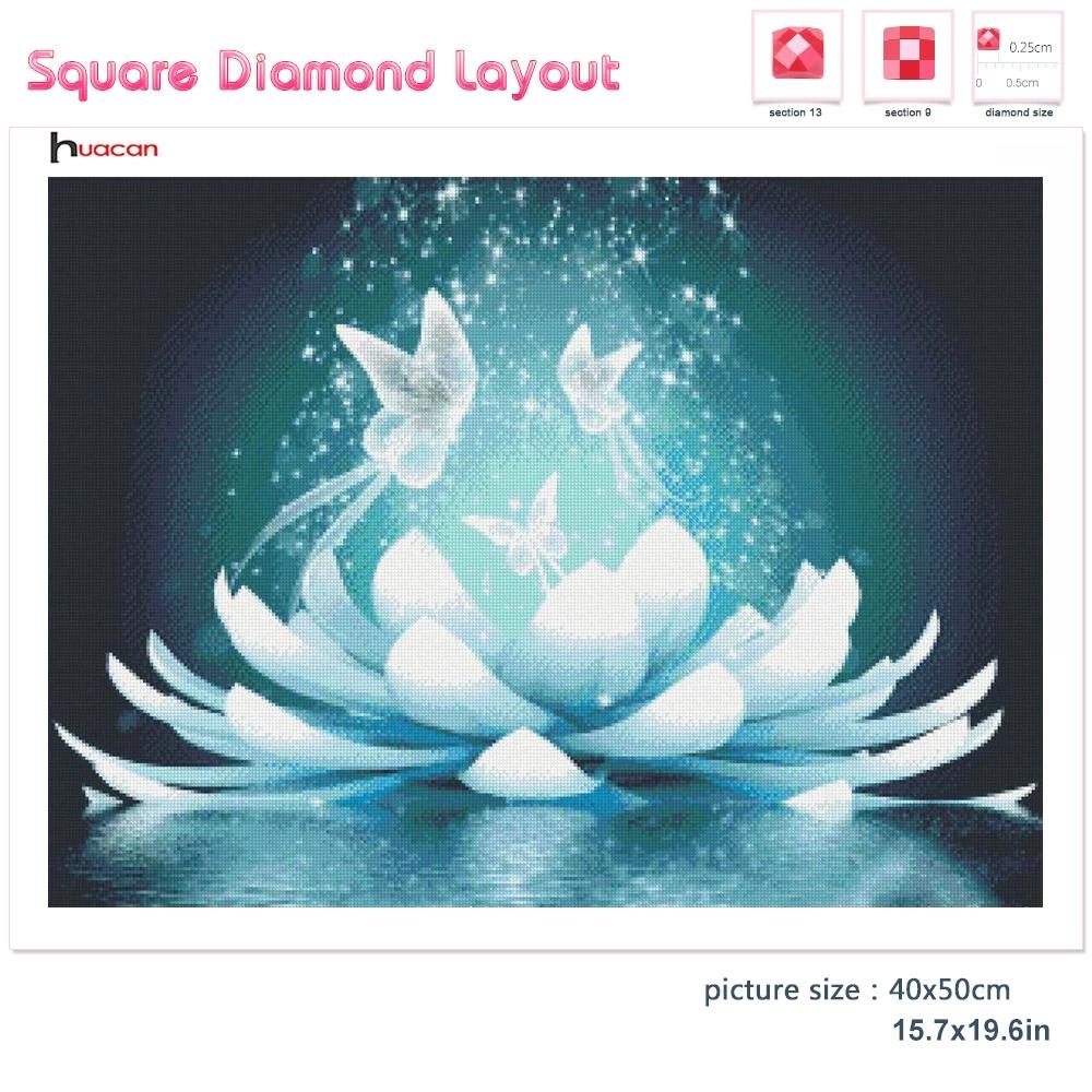 

Huacan 5d алмазная живопись бабочка лотоса квадратная/круглая Алмазная мозаика Фэнтези животное цветок вышивка декор комнаты наклейка Full Square 20*30 cm