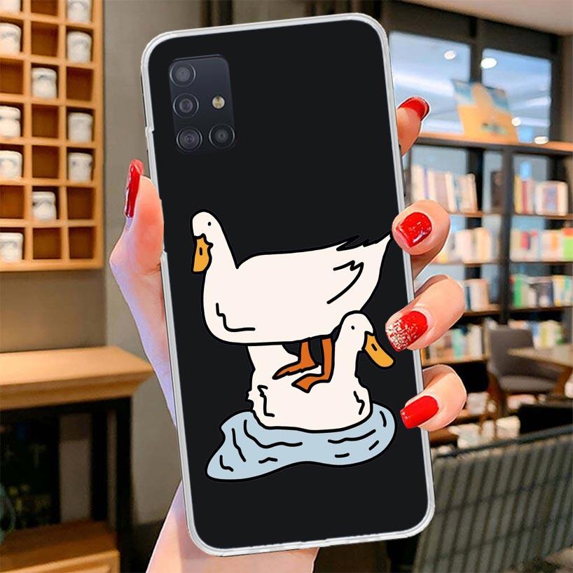 Cartoon Duck Goose Game Cover Phone Case For Samsung Galaxy A12 A22 A32 A52 A72 A02S Phone Case Note 20 Ultra 10 S10 Plus A51 A7