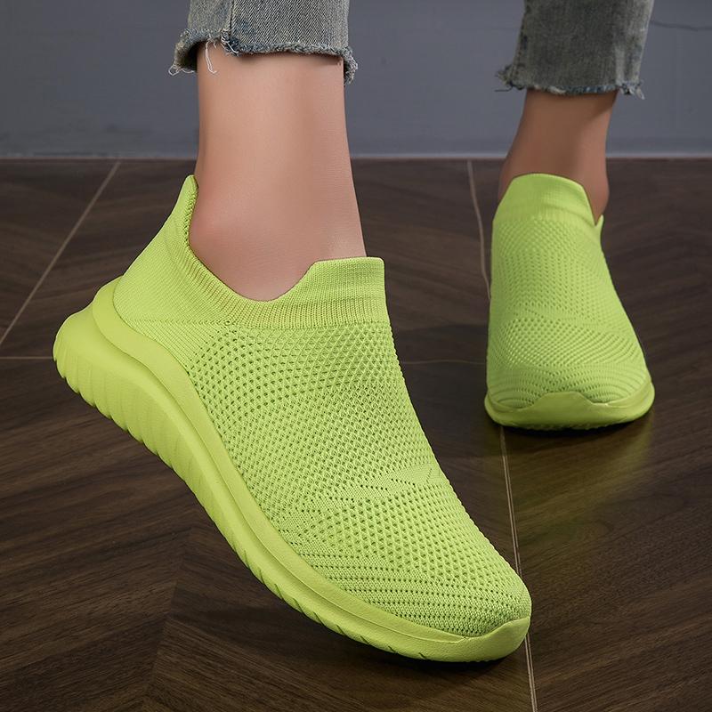 Women’s Moccasins Loafers High-top Casual Slip on Walking Shoes Summer Men’s Slip-ons Lightweight Socks Shoes for Mother Large Size 36-45
