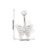 Butterfly Belly Button Rings Stainless Steel Navel Piercing Barbell For Women Zircon Belly Ring Sexy Body Jewelry Gifts